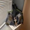 Nyl Plaid Patchwork Casual Tote Large Capacity Versatile Female Bags  Sale 2026 Fashi Autumn Commuting Retro Shoulder Bag
