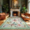 Carpet for Living Room Vintage Floral Nonslip Sofa Coffee Table Floor Mat Bedroom Bedside Rug Machine Washable Entrance Doormat
