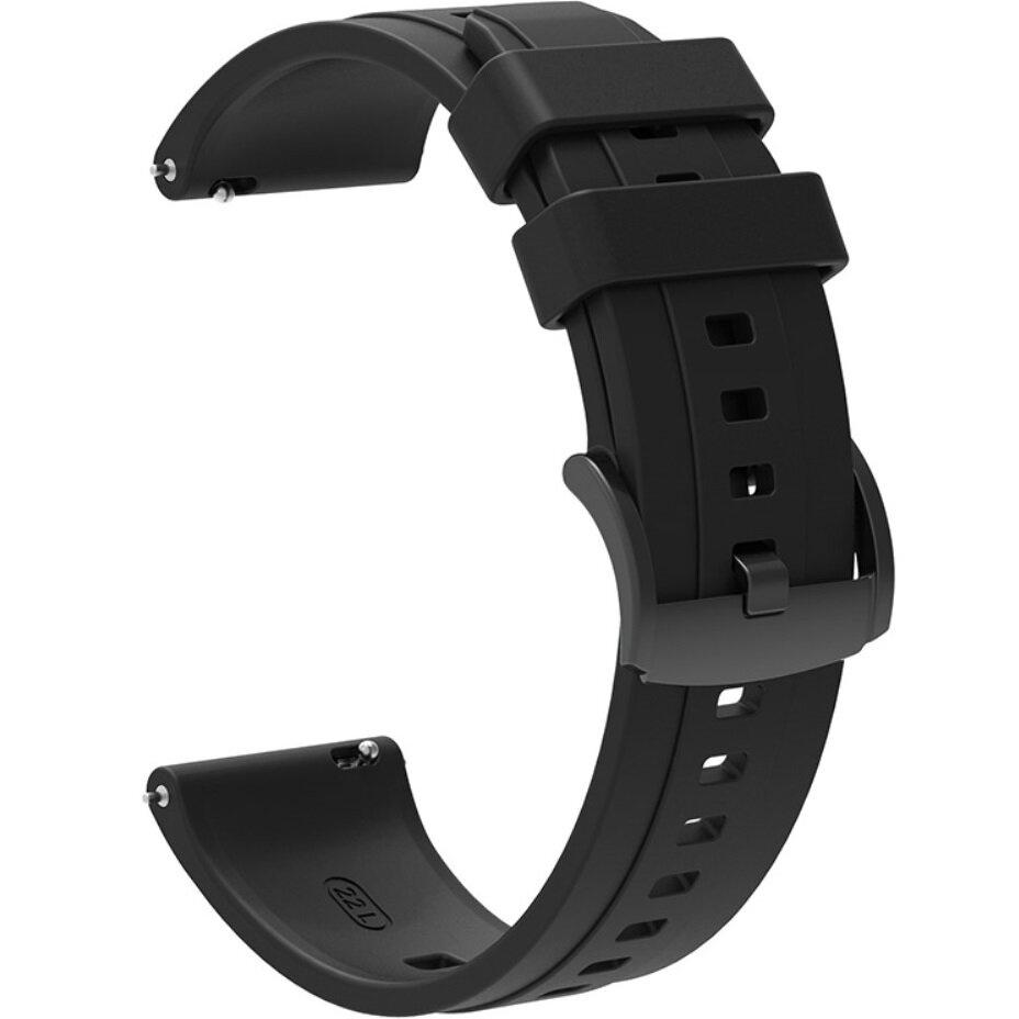 Universelles Silikonarmband 22mm, Schwarz black
