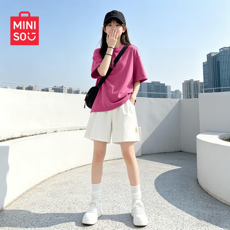 MINISO Girls  Pure Cotton Summer T-shirt & Shorts Set 120