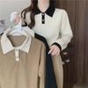 Autumn 2022 Women's Slim Long-Sleeve Polo Lapel T-Shirt – Versatile Student Trendwear
