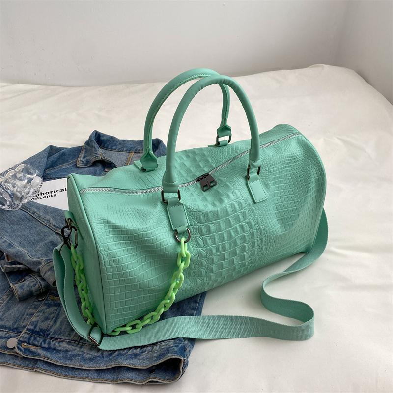 Borse da Viaggio Impermeabili con Texture Coccodrillo, Borsa a Mano Tote Capiente, Borse da Viaggio Duffel, Pelle PU, Borse Sportive Yoga Fitness da Donna