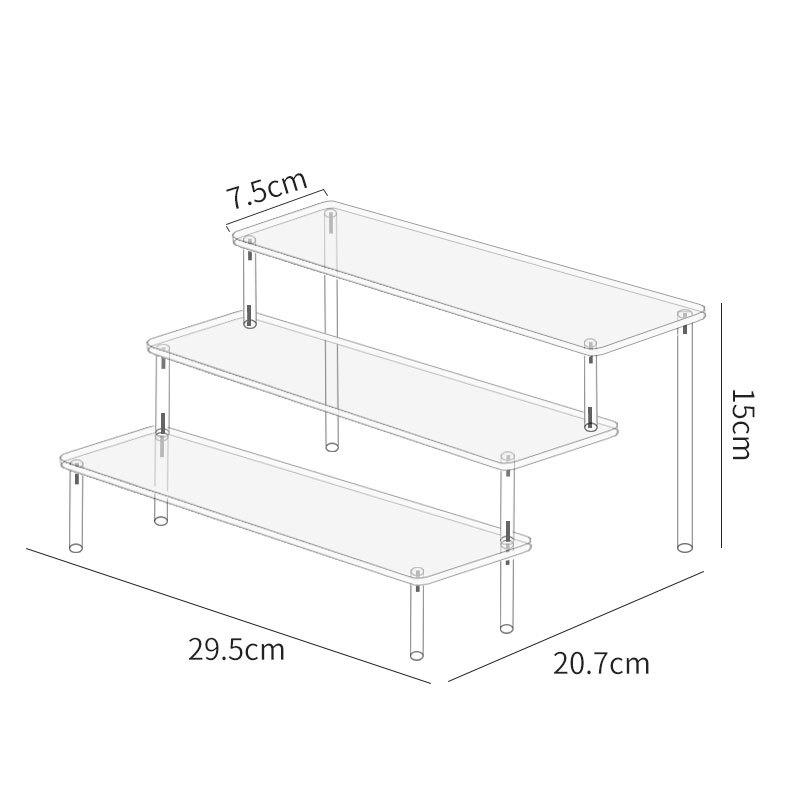 Acrylic Clear Display Risers Stand Perfume Organizer 1-4 Tier Doll Cupcake Rack Pop Figures Transparent Blind Box Storage Shelf