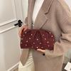 Trend Studded Women's Luxury Clutch Leopard Print Magnetic Clasp Clip Bag Designer High-end Cloud Bag Dinner Lipstick Coin Purse