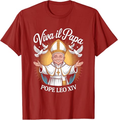 Viva Il Papa Pope Leo XIV TShirt God Bless Pope Leo Graphic Outfit Faith Christian Latin Habemus Papam Saying Tee Novelty Top S