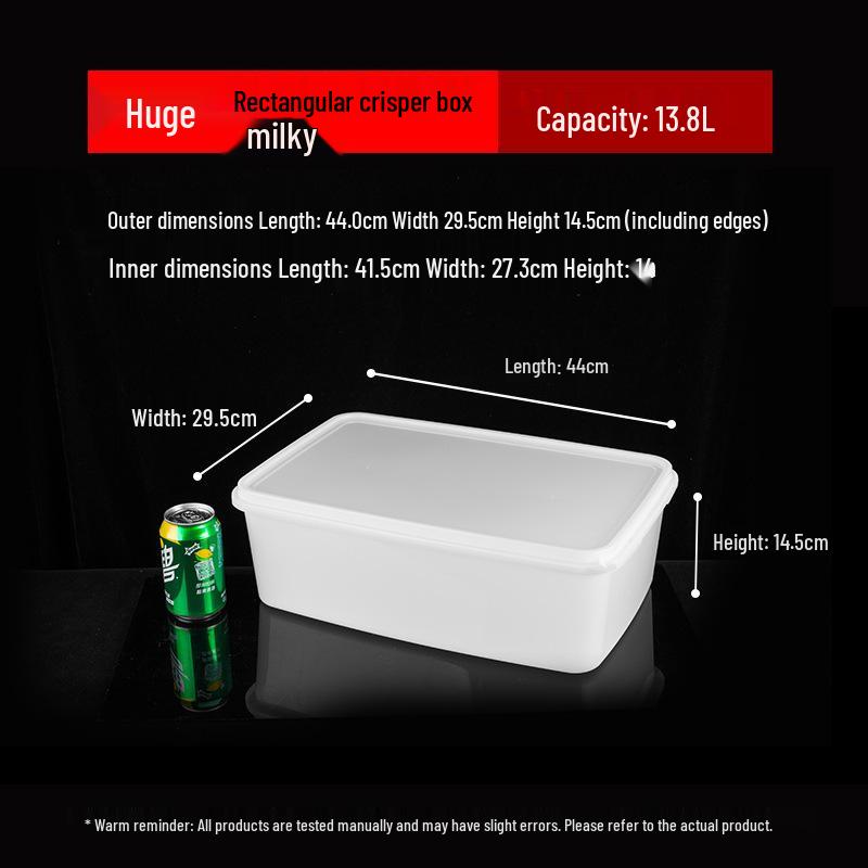 Food-Grade Milky White Plastic Storage Container for Kitchens & Restaurants, Anti-Fall, Ideal for Refrigerators and Commercial Use