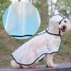 Dog Raincoat Transparent Soft Frosted Pet Waterproof TPU Cape with Hood for Outdoor Walking Playing