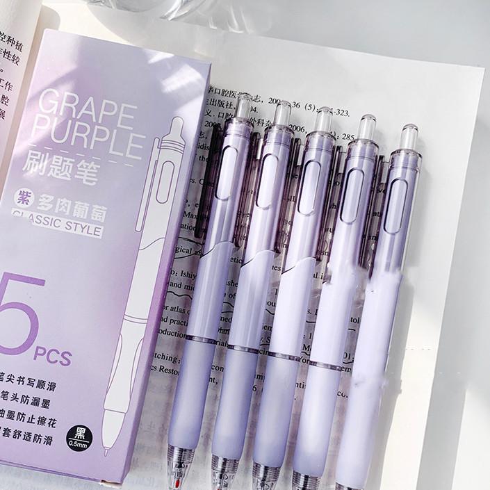 5/6/7 pz/scatola Semplicità Penna Gel Penna sfumata di moda Colore solido 0.5mm Penna gel inchiostro nero Bella penna di cancelleria Articoli per scrittura