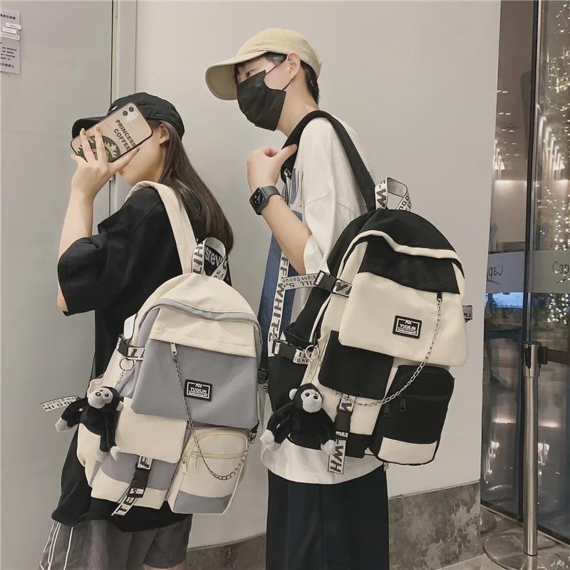Korean Large Capacity Backpack for Students: Trendy Schoolbag for Boys, Girls, and Women