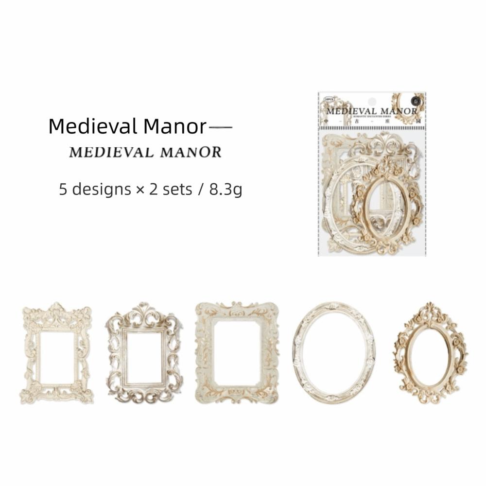A Set Relievo Vintage Hollow Embossed Materials Frame Scrapbook Decoration Paper  DIY Crafts