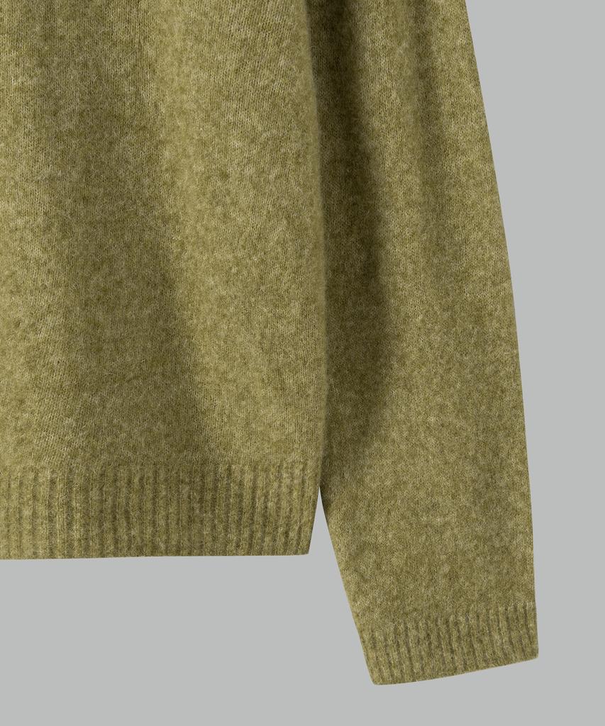 NONBLANK Mohair Crop Collar Knit_Khaki