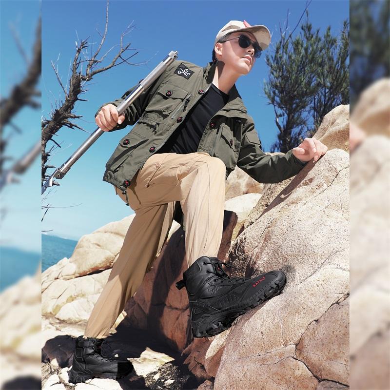Stivali Tattici Militari da Uomo Taglie Forti 39-46 Forze Speciali Taglio Alto Esercito Combattimento nel Deserto Colore Sabbia Pelle Scarpe da Lavoro