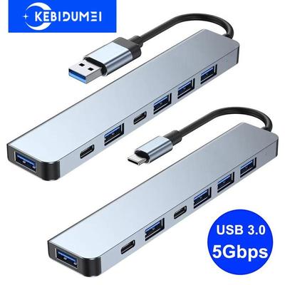 7 i 1 USB 3.0 Hub USB C Hub Type C til USB SD TF Adapter 5 Gbps Rask Transmisjon Type C Dokkingstasjon for PC/Bærbare datamaskiner/MacBook Pro