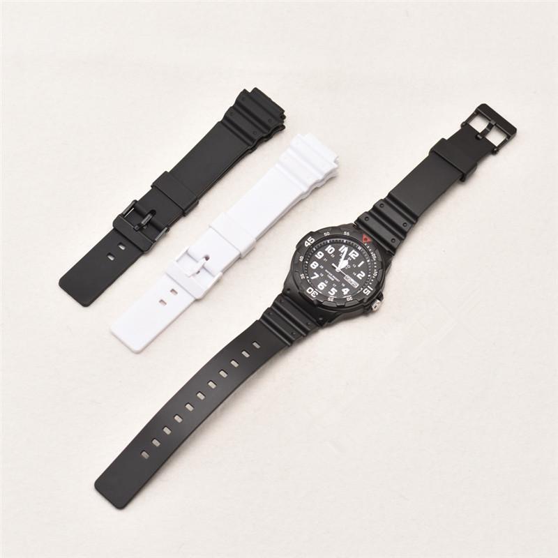 Resin Strap For Casio MRW-200H 18MM Watch Band Mens Sports Waterproof Black White Replacement Watch Accessories