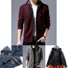 Stylish Men's Sweater Hoodie Featuring Long Sleeves And Plush Plaid Lining For Winter