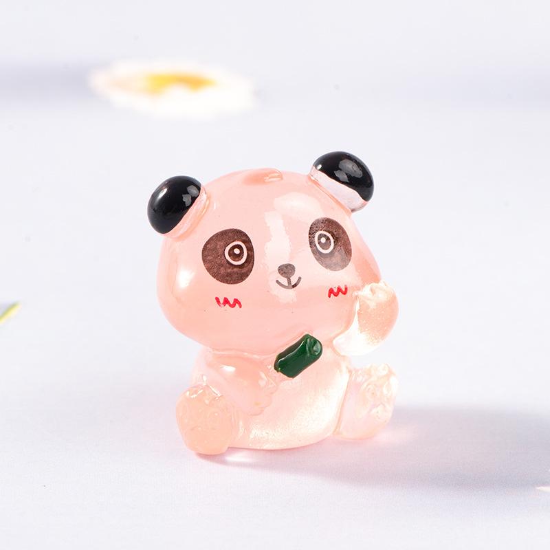 Micro Landscape Resin Decoration Glow-in-the-dark Cartoon Red Panda Decoration Desktop Car Decoration Accessories