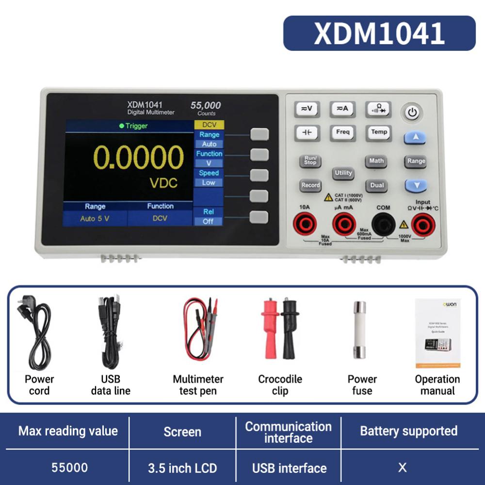

Professional Multimeter XDM1041/XDM1241 55000 Counts True RMS Benchtop Meter for AC/DC Voltage Current Temperature Testing