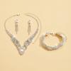 Korean Style Wedding Bride Hollowed Out Rhinestone Women Necklace Earrings