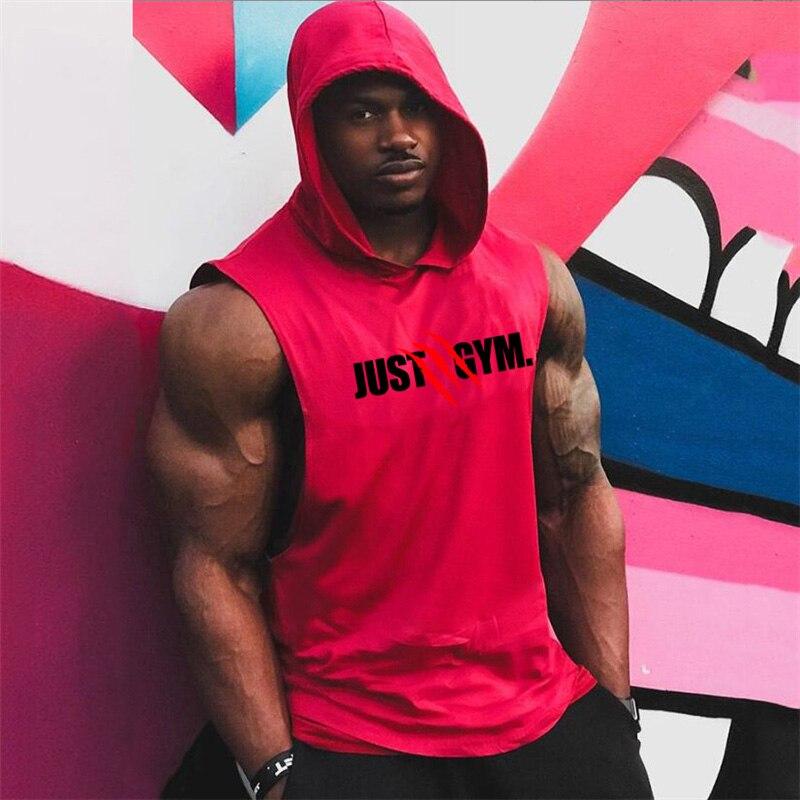 Muscleguys Muscle Guys Brand Mens Gym Stringer  Tank Top Fitness Hoodies Men Sleeveless Shirt Bodybuilding Hooded Sweatshirts Singlets Vest
