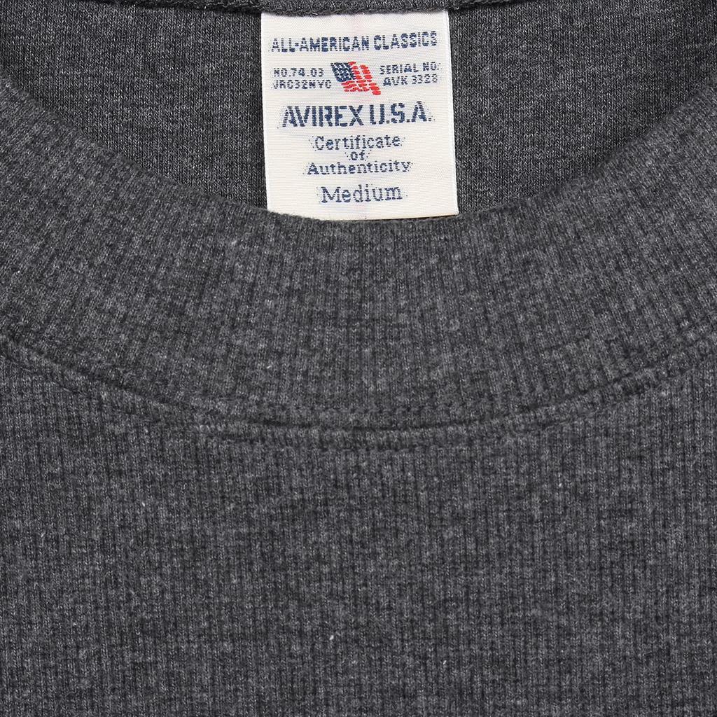 Avirex Crew Neck Short Sleeve T-Shirt 6123307 Cut and Sewn Avirex 019 Charcoal M