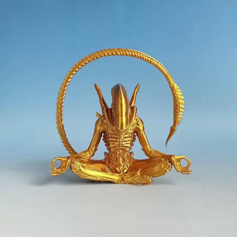 

1Pcs Holiday Gift Alien Movie Anime Figure Xenomorph Figurine 3D Print Statue Model Doll Collection Decoration Toy золотий