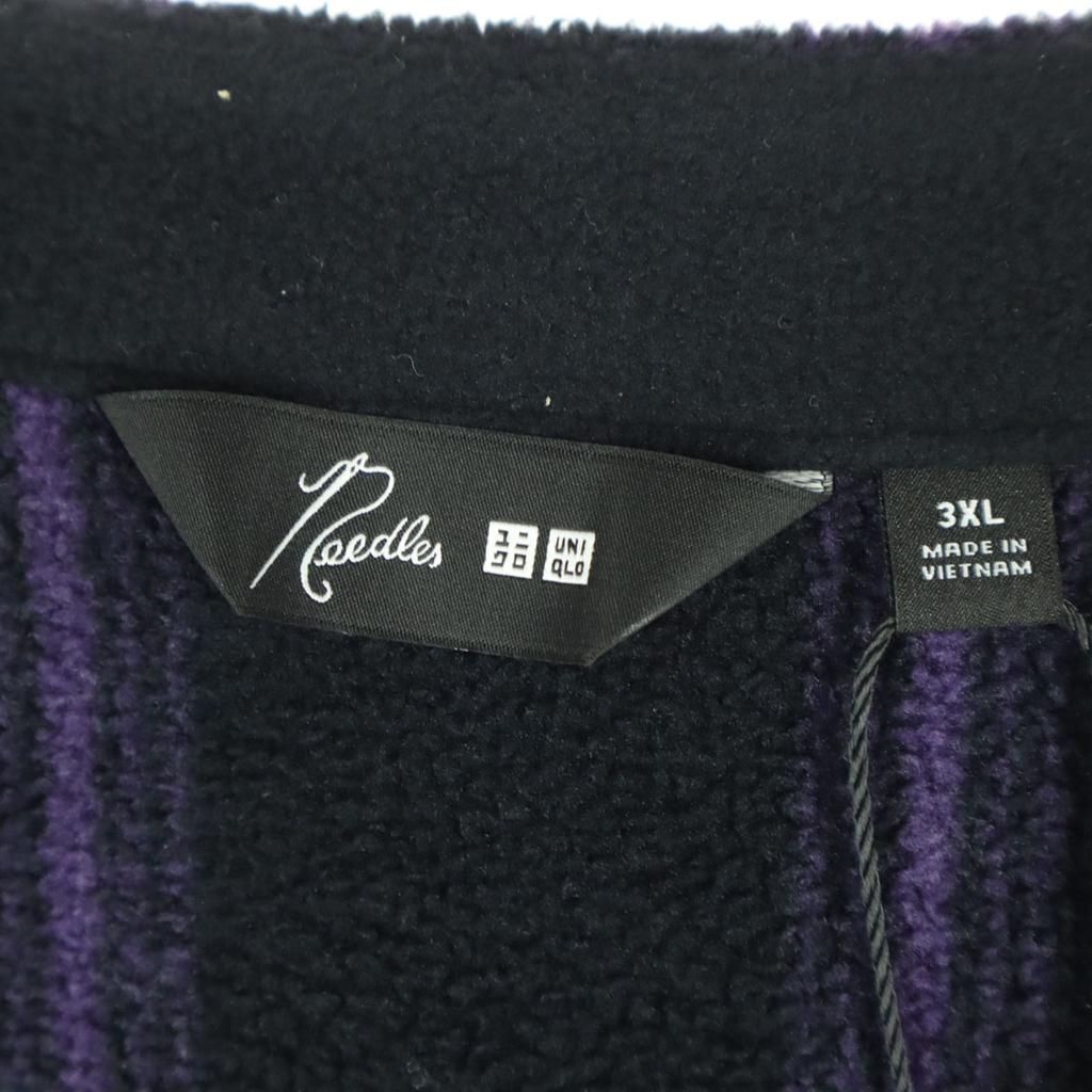 Unused UNIQLO NEEDLES Needles Collaboration One-point Logo Stripe Pattern Long Sleeve Freeze Cardigan Men's Used