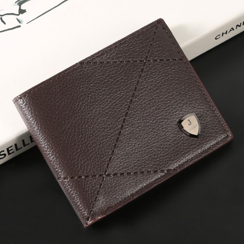 New Men's Wallet Men's Short Multi-Card Position Fashion Casual Wallet Men's Green Thin Two-fold Horizontal Soft Wallet