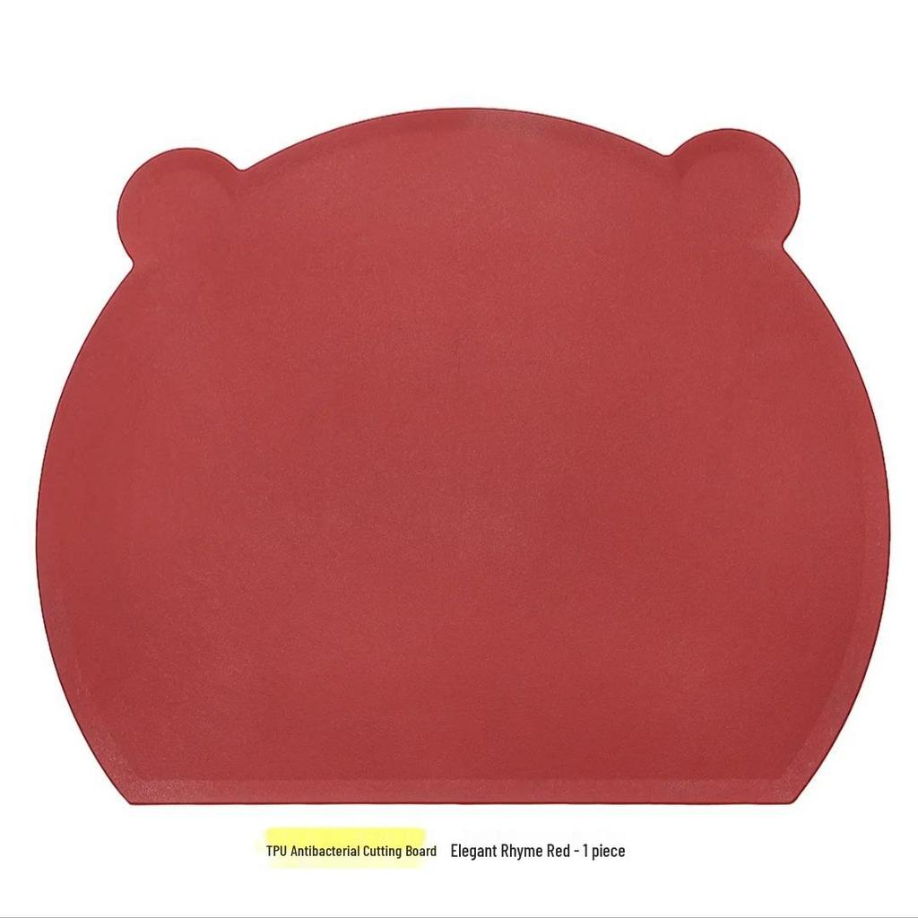 ®Bear Style Antibacterial Silicone TPU Double-sided Cutting Board, Anti-mold & High Temperature Resistant, for Meat, Vegetables, and Fruits.