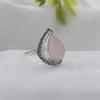 Rose Quartz Silver Ring, Silver Jewelry, 925 Sterling Silver Handmade Jewelry, Women Silver Ring