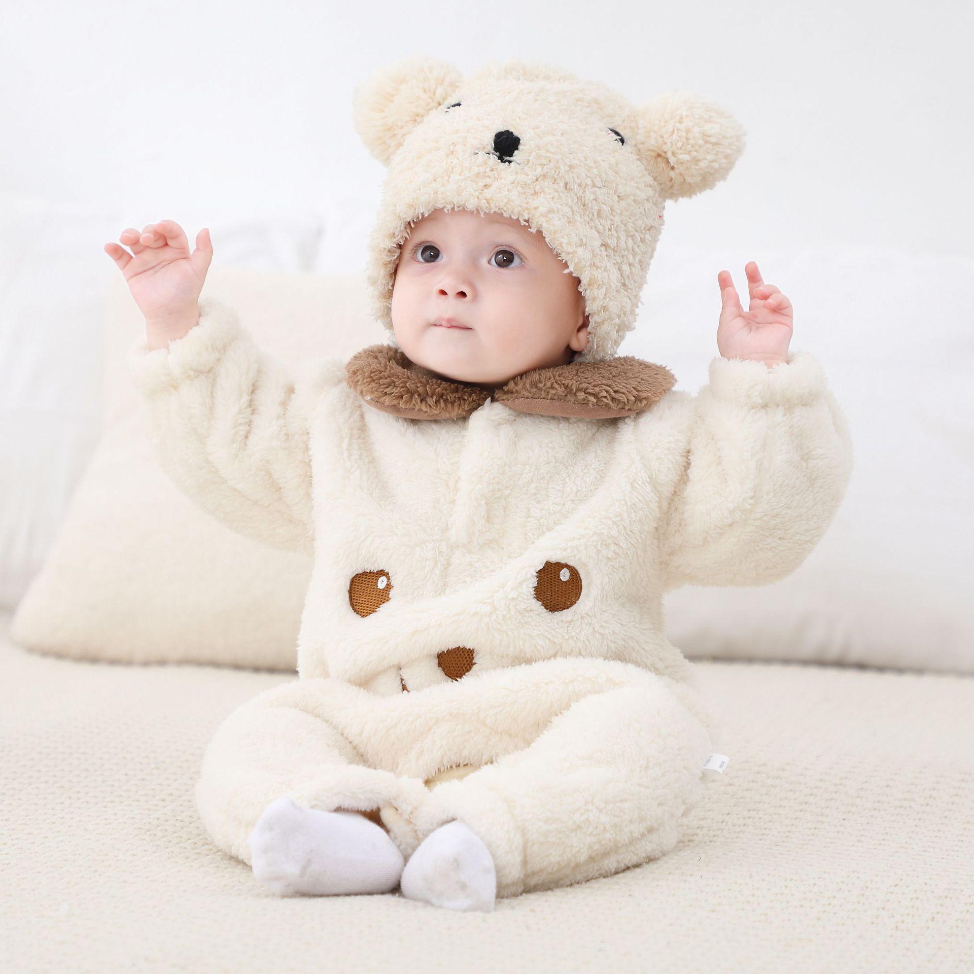 

Cozy Fleece Cotton Baby Romper - Warm Long Sleeve Onesie for Autumn/Winter (Newborn to Toddler) 66 cm