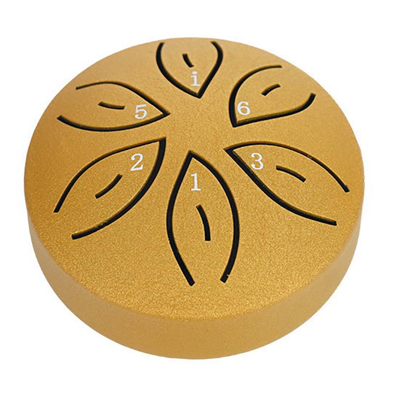 Steel Tongue Drum Portable Rain Drum Hand Pan Drum Percussion Musical Instruments 3 Inch 6 Notes For Yoga Meditation Musical Toy