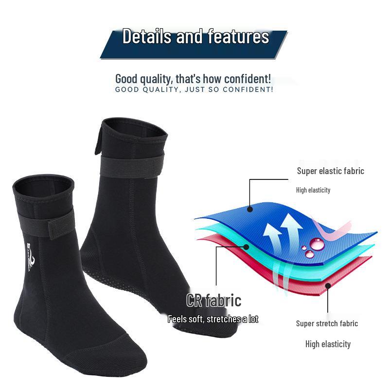 Unisex Anti-Slip Canyoneering Diving Socks: Scratch-Resistant, Wear-Resistant, Thickened Wading Beach Socks for Adults.