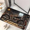 Retro Motorcycle Workshop Design Area Rug - For Bathroom, Garage, Entryway - Vintage Bike Decor Indoor/Outdoor Mat