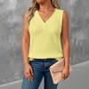 Women Sleeveless V Neck Tank Top Casual Knit Vest Lightweight Summer Blouse Soft Fabric Relaxed Fit