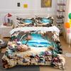 Beach Theme Decorative Set Multiple Sizes Kid'S And Adults' Bedroom Exquisite 3Pc Bedding Set, Gift