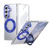 KEYSION 360° Rotating Magnetic Ring Stand Case for Samsung Galaxy Z Fold 7 5G Transparent PC Phone Cover with Screen Protector