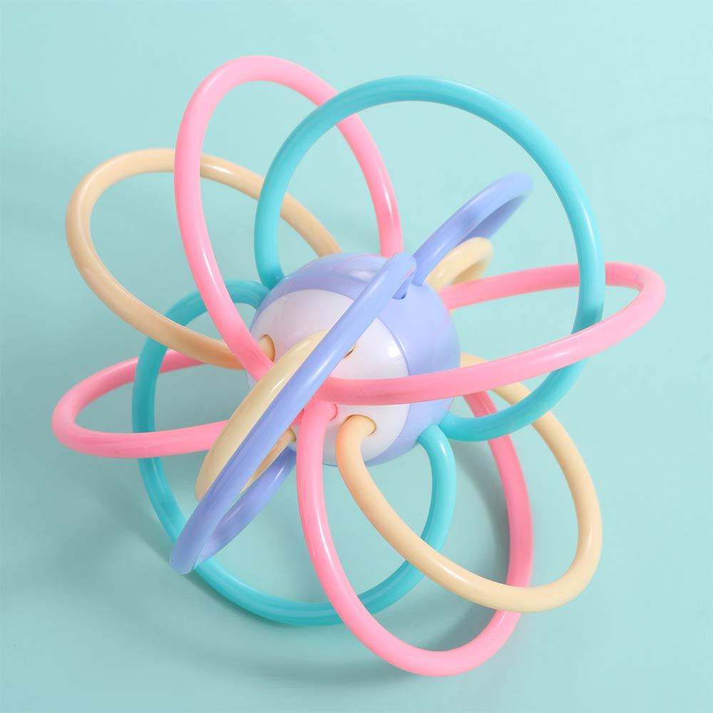 Silicone Develop Teething Toy Multifunctional Manhattan Grab Ball Montessori Pull String  Newborns