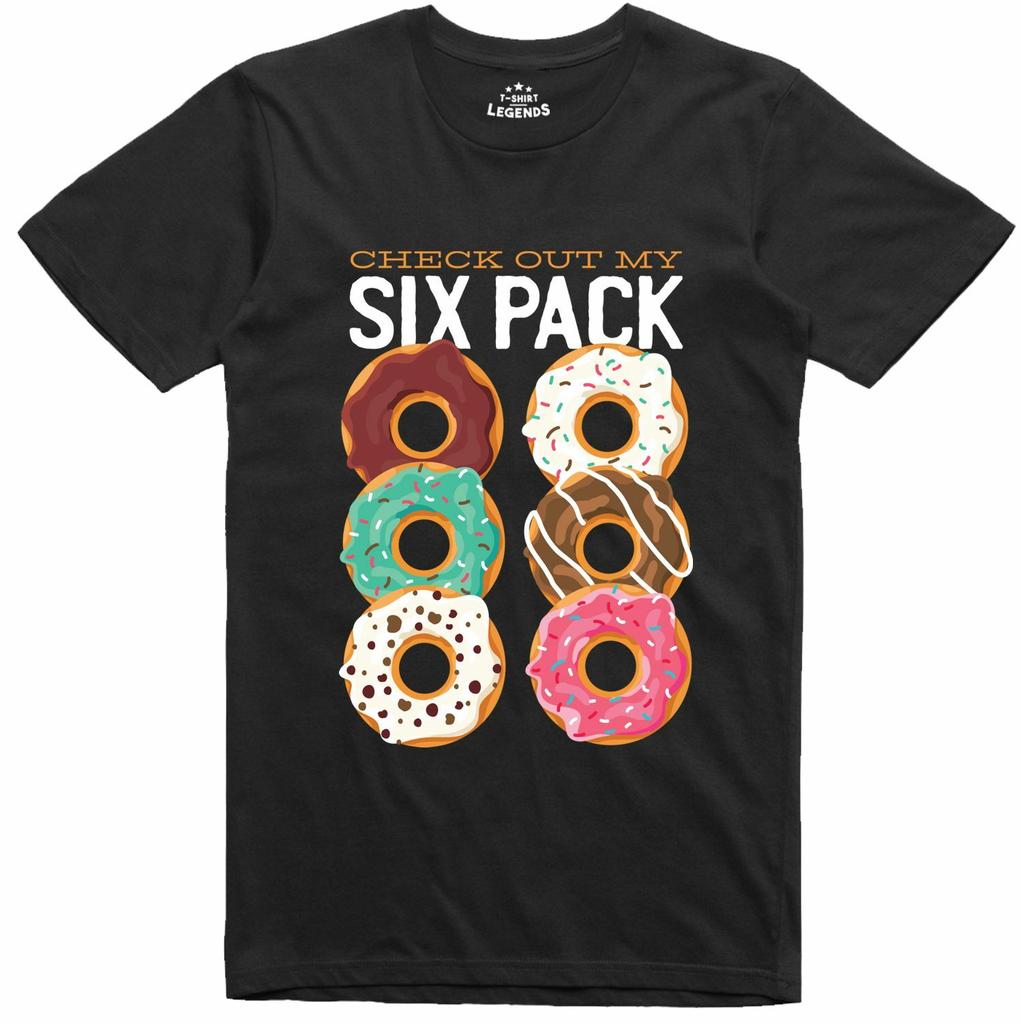 Herren Lustiges Neuheit T-Shirt Donut 6er Pack Ring Spin Baumwolle Vorgeschrumpftes T-Shirt