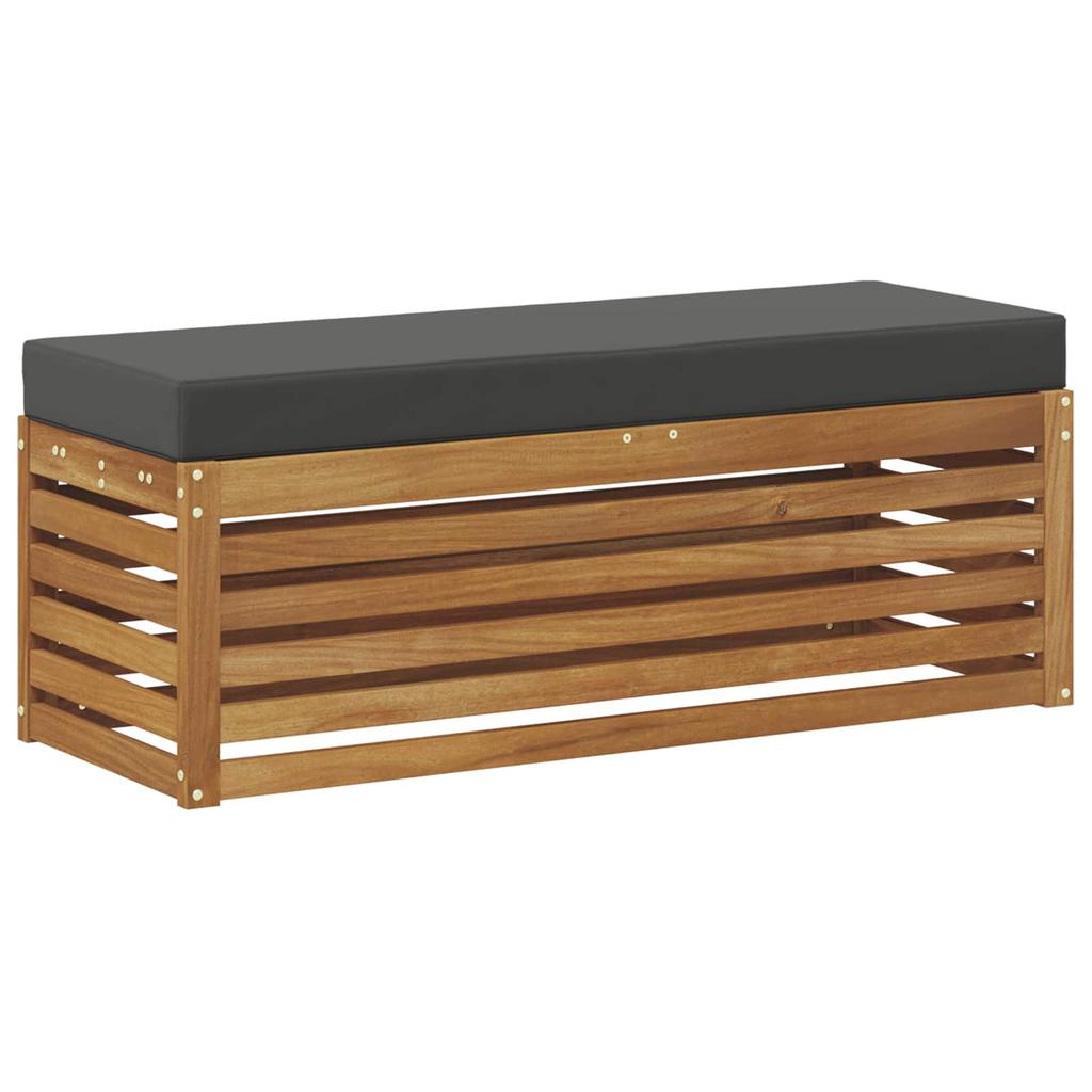 Ottoman Bench with Cushion Natural and Anthracite 115 x 43 x 37 cm