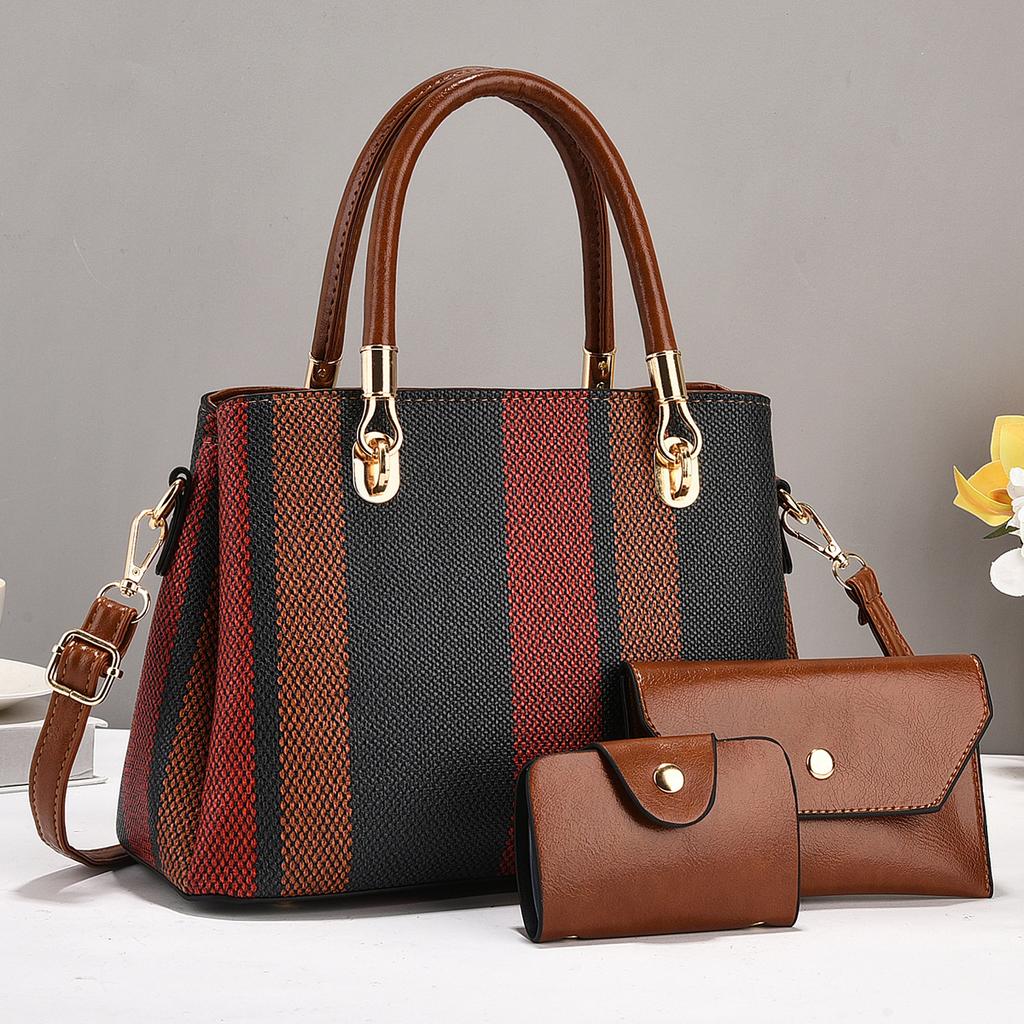 3-częściowy zestaw Skórzane Luksusowe Torebki Portmonetki Torby Damskie Projektant Damska Torba na Ramię Listonoszka Trend 2024 Damskie Torby Listonoszki