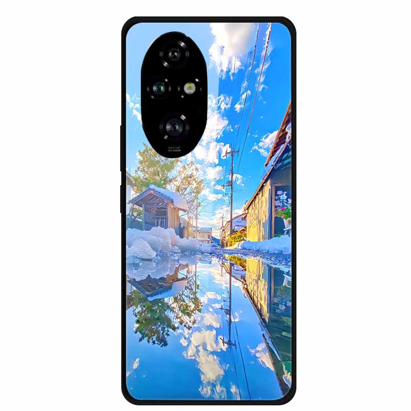 

For Honor 200 PRO Glass Phone Case Lovely Back Cover Cases for Huawei Honor 200Pro Bumper Funda Hard Tempered Back Shield Coque -Huawei Honor 200Pro