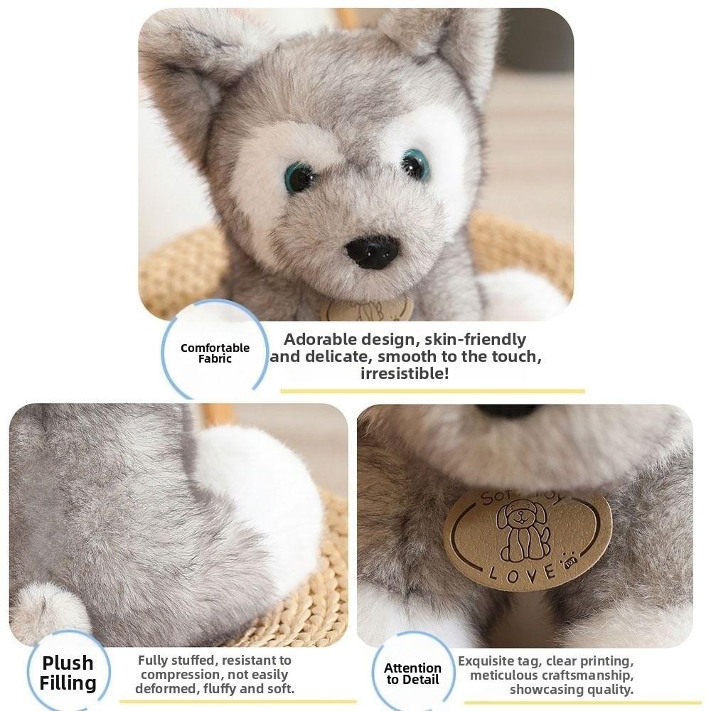 22cm Husky Puppy Doll Fluffy Lovely Companion Pets Simulated Plush Toys Children Birthday Gift