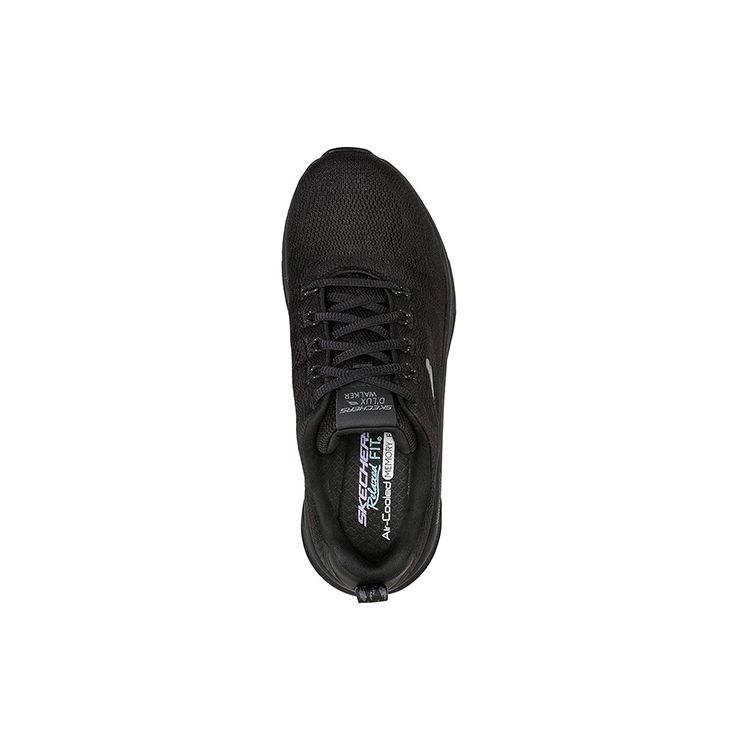 Skechers Relaxed Fit Dlux Walker Low Top Casual Shoes Women Sneakers Black 149810-BBK