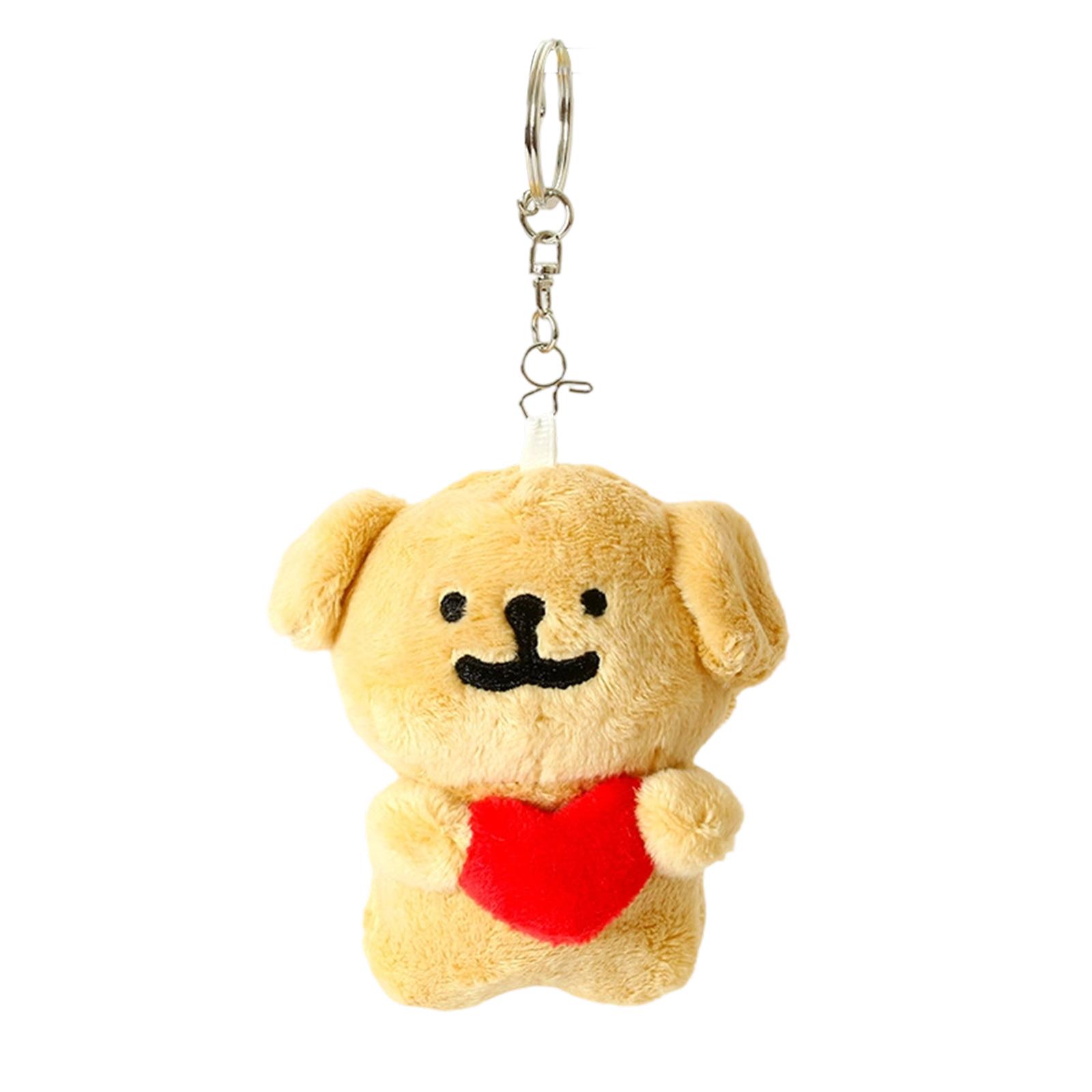 

Cute Dog Plush Keychain,Backpack Charm Bag Pendant Key Ring, Cute Gift For Kids Teens Women One Size коричневий