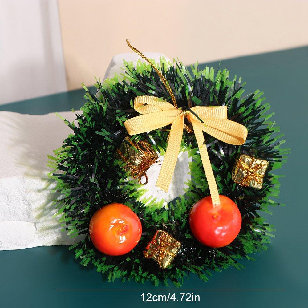 2pcs Artificial Hanging Ornament Exquisite Candle Holder Christmas Wreath Pendant Photography Props