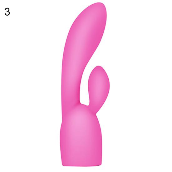 Sleeve Cover Vibrator Massager Rabbit Ear Design Silicone G Spot Vibration Hat for Couple