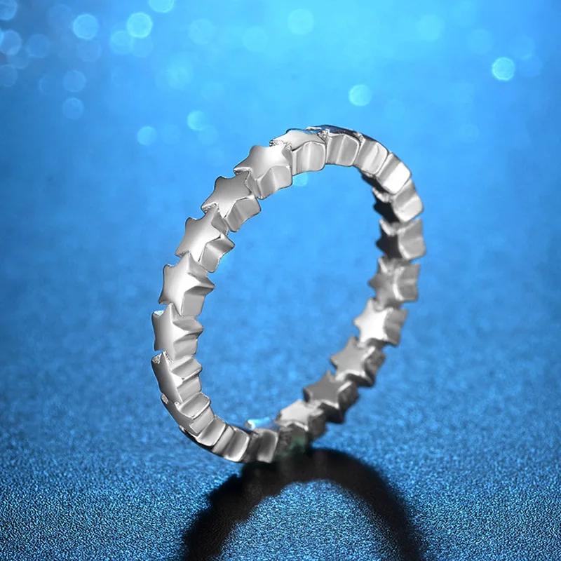 Fashion  Sterling Silver Stackable Party Finger Rings for Women Wedding Compatible with Original  Birthday Gift