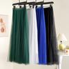 Layered Mesh Skirt for Women Midi Length High Waisted A-line Skirts Women's Halloween Skirts Fairy Tiered Skirt Mesh Elastic Waist Tulle Skirts