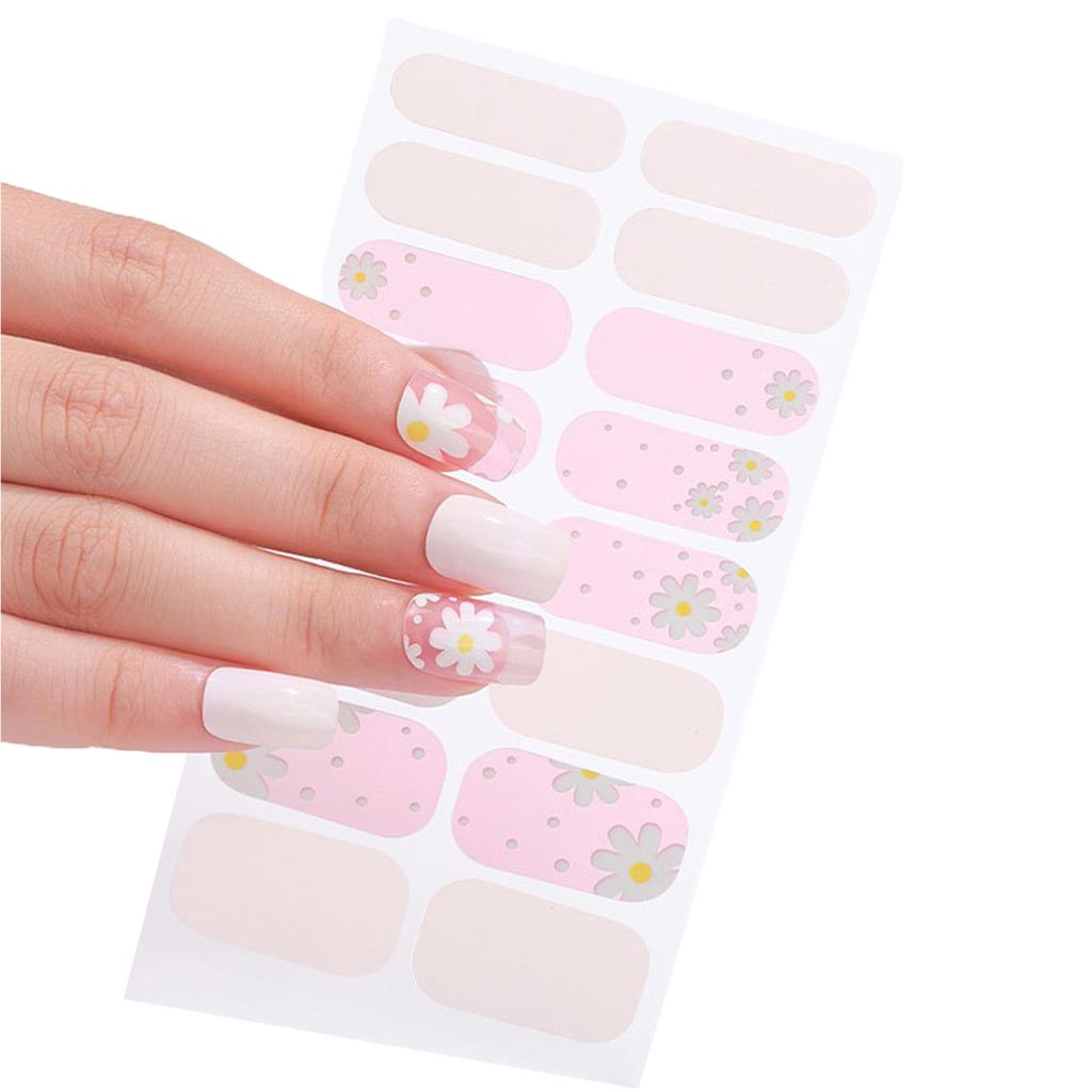 Nail Art Sticker with Nail File Waterproof Gel Nail Strips Nail Polish Stickers Nail Wraps Nail Art Decoration for Girls