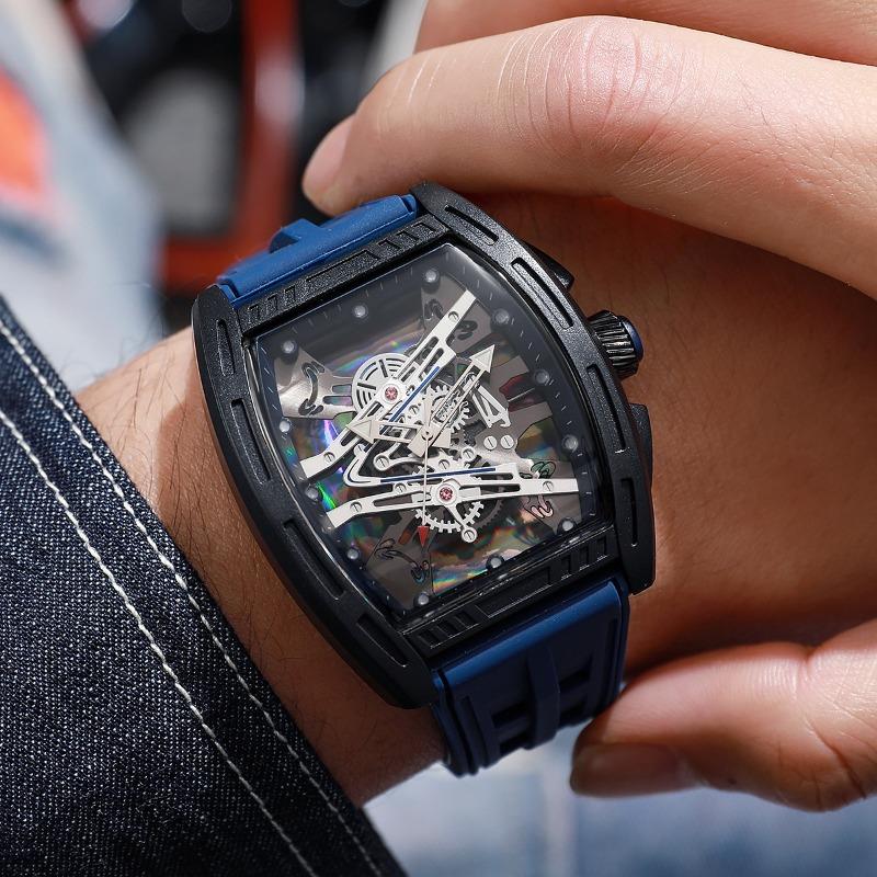 Barrel Richard Hollow Fashion Men's Watch Men's Watch Silicone Strap Watch Quartz Watch